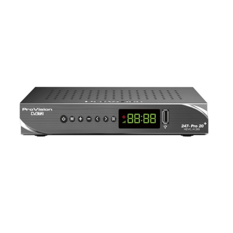 گیرنده دیجیتال پروویژن مدل HEVC.247 به همراه آنتن رومیزی امگا