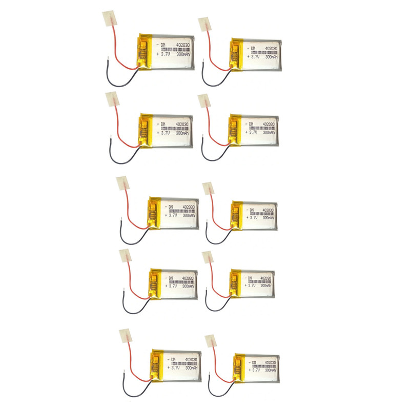 باتری لیتیومی مدل DM-402030 ظرفیت 300 میلی آمپر ساعت بسته 10 عددی