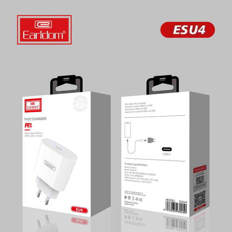 شارژر دیواری 20 وات ارلدام مدل ESU4