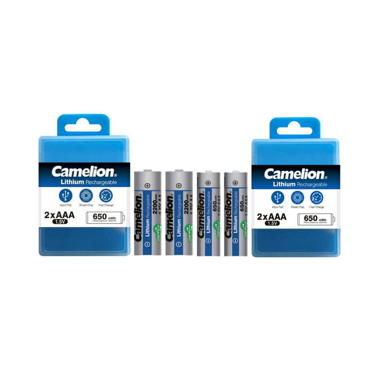 باتری نیم قلمی قابل شارژ کملیون مدل USB-TYPE C LI-ION بسته ۴ عددی
