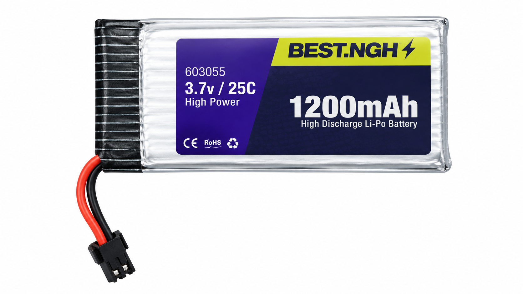 باتری لیتیوم پلیمری 3.7 ولت 1200 میلی‌آمپر BEST.NGH مدل ۸03055
